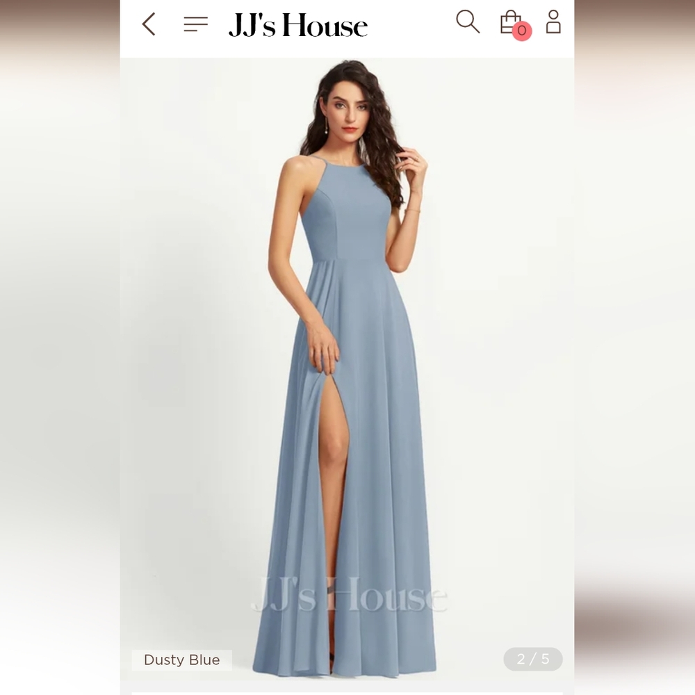 JJ's House Womens Dusty Blue A-line Chifon Dress